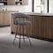 Armen Living Valerie 30" Swivel Slate Gray Faux Leather and Black Metal Bar Stool LCVLBAMBGR30 - alternate 10